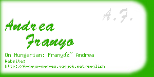 andrea franyo business card